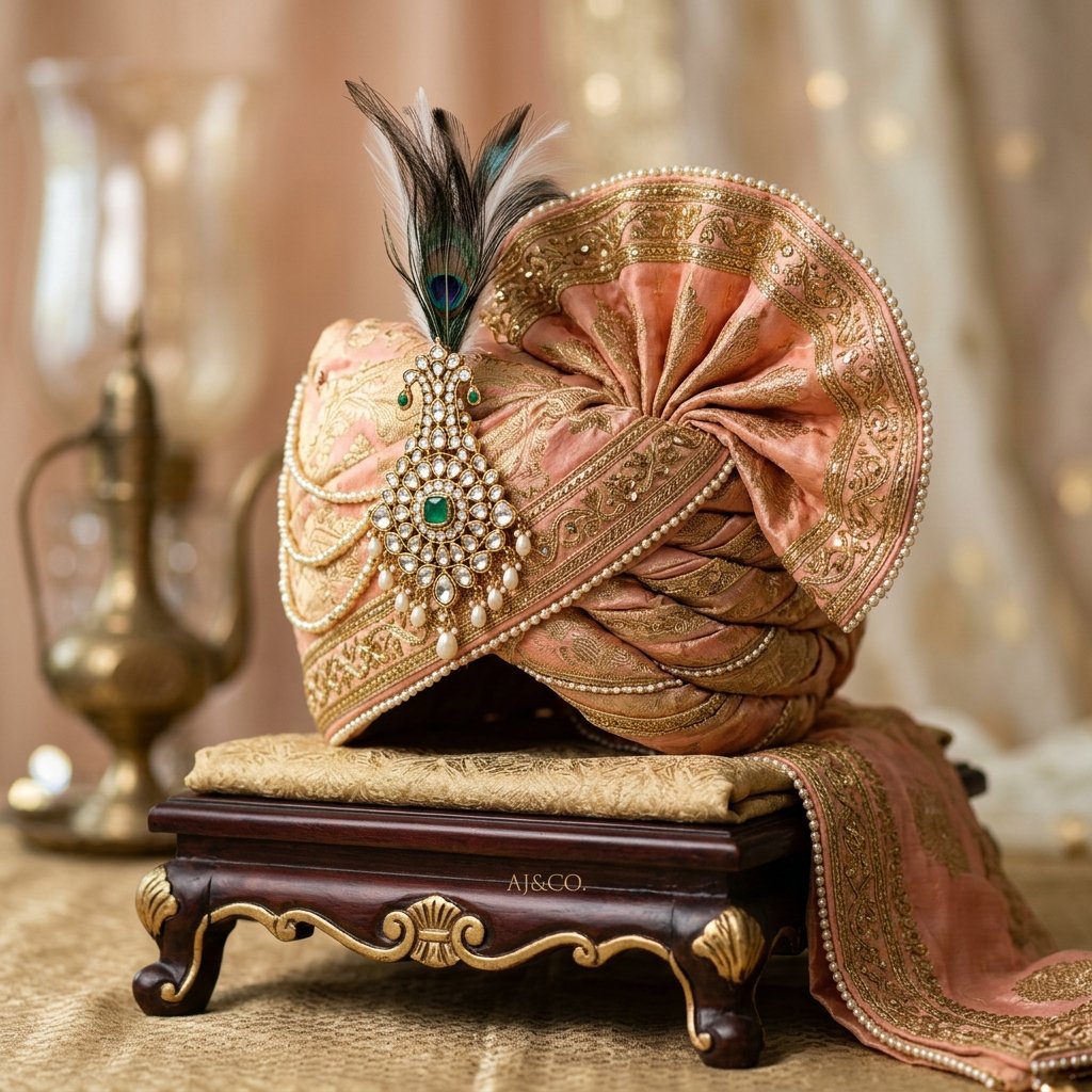 Royal Heritage Zardosi Pagdi Set