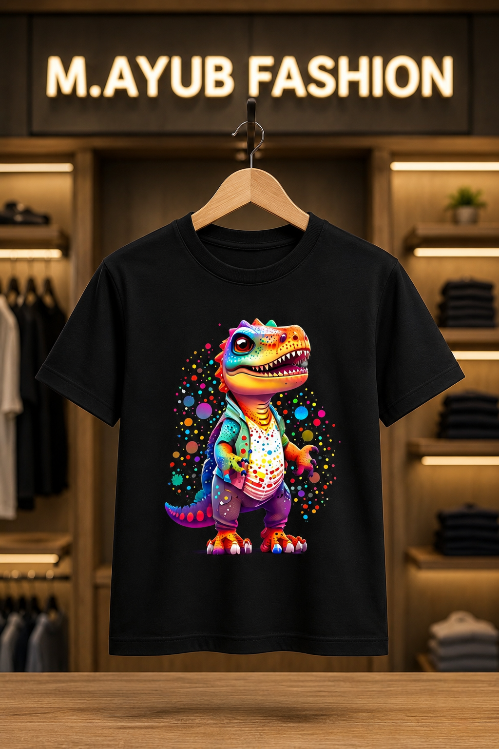 Boys Black DTF Printed T-Shirt | 100% Cotton | 180 GSM | Half Sleeve Kids Graphic T-Shirt