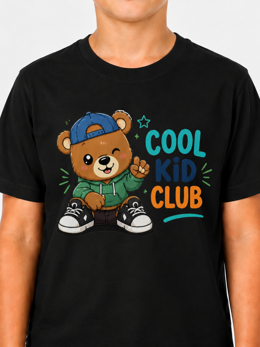 Boys Black DTF Printed T-Shirt | 100% Cotton | 180 GSM | Half Sleeve Kids Graphic T-Shirt - photo 5