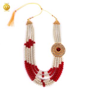 Pink Moti Kanch Dulha Mala Haar - Image 2
