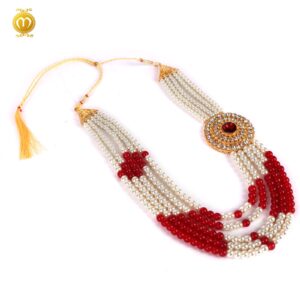 Pink Moti Kanch Dulha Mala Haar - Image 3