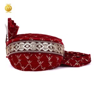 Royal Velvet Pagdi for Wedding Ceremonies Maroon - Image 2