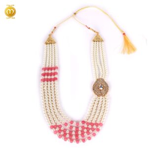 Pink Moti Kanch Dulha Mala Haar - Image 3