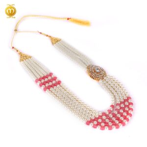 Pink Moti Kanch Dulha Mala Haar - Image 1