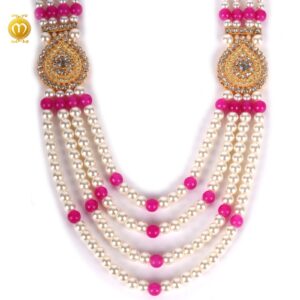 Pink Moti Kanch Dulha Mala Haar - Image 1
