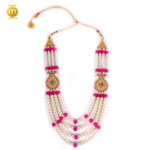 Pink Moti Kanch Dulha Mala Haar - Image 2