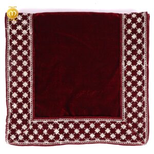 Maroon Velvet Pagdi Dupatta Set - Image 6