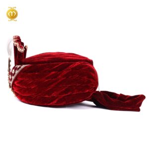 Maroon Velvet Pagdi Dupatta Set - Image 2