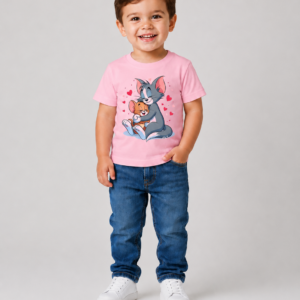 Toddler Kids Pink Graphic T-Shirt with Colorful Peace Sign Hand Print, Soft Cotton Short Sleeve Casual Tee for Boys and Girls, Vibrant Street Art Inspired Everyday Summer Top - Image 5
