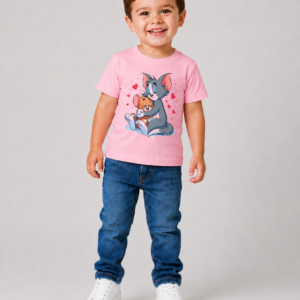 Toddler Kids Pink Graphic T-Shirt with Colorful Peace Sign Hand Print, Soft Cotton Short Sleeve Casual Tee for Boys and Girls, Vibrant Street Art Inspired Everyday Summer Top - Image 4